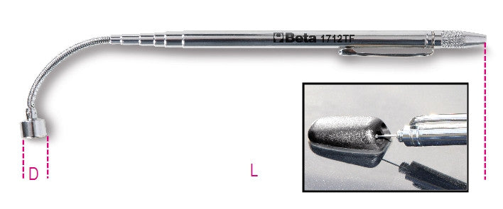 Magnete telescopico con testa flessibile Beta 1712TF