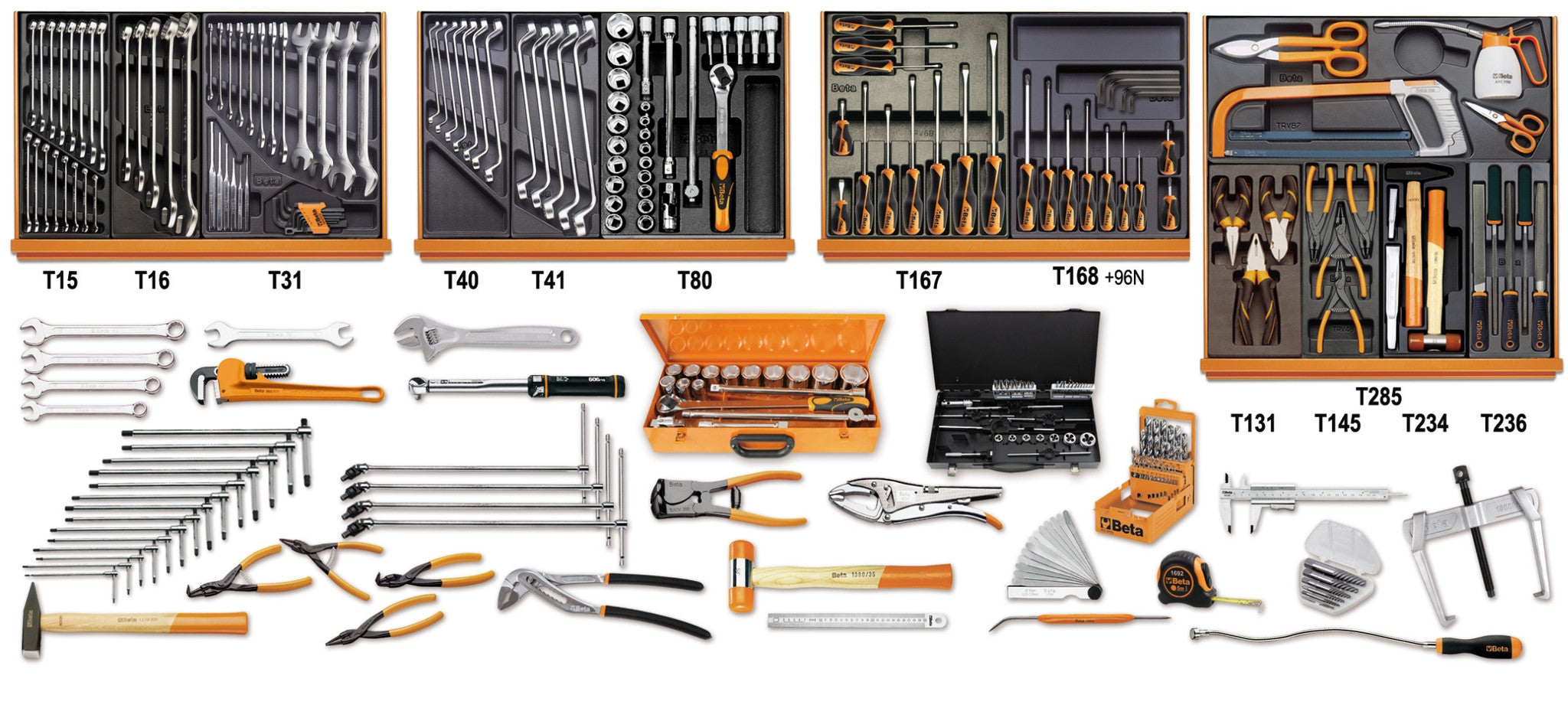 Assortimento di 256 utensili in termoformato 5910VI/3T