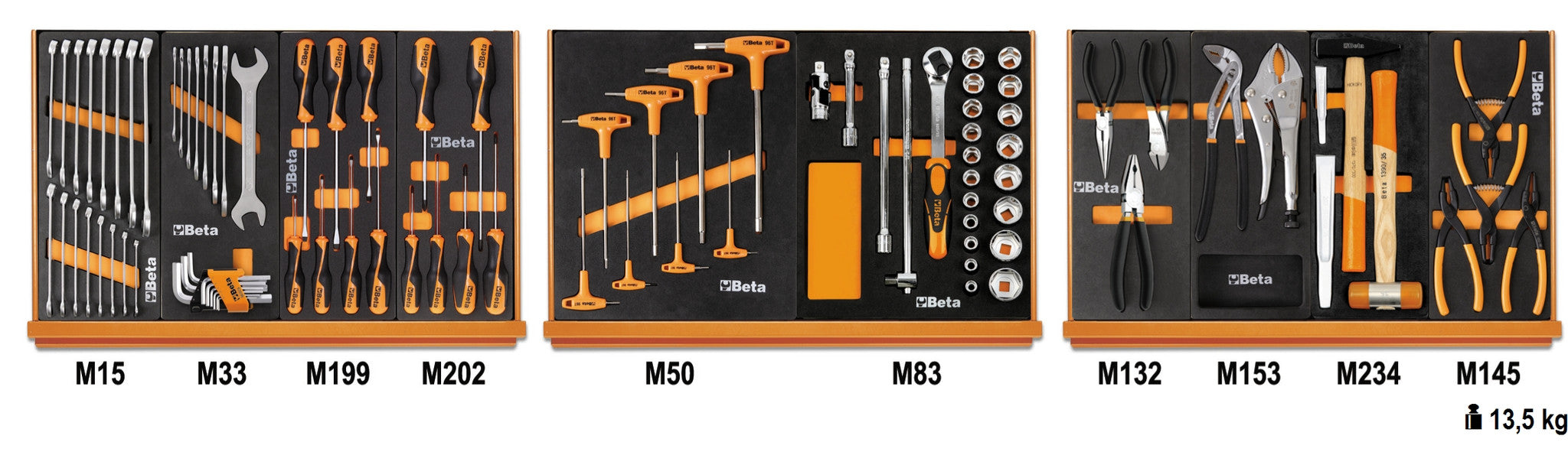 Assortimento di 91 Utensili in Termoformato Morbido Beta 5904VU/1M