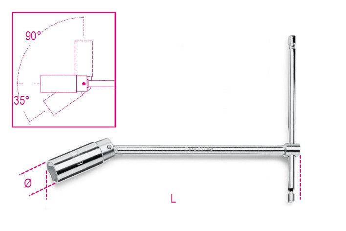 Chiavi T bussola Esagonale Femmina snodata Beta 957 candele