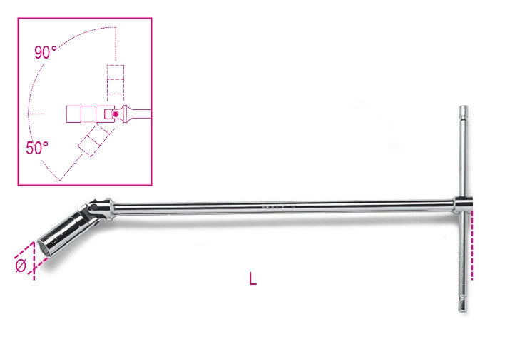 Chiavi T bussola Esagonale Femmina snodata Beta 959 candele