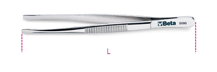 pinzetta molla becchi diritti spatola acciaio inox Beta 996