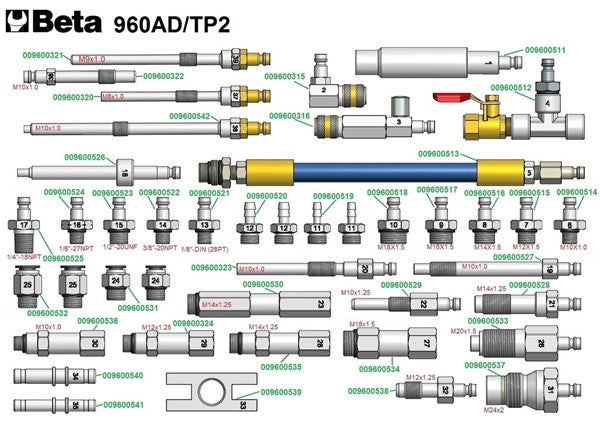 Set di adattatori per 960TP Beta 960AD/TP2