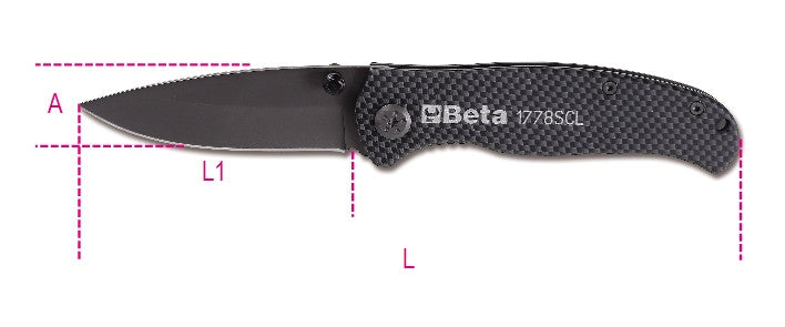 Coltello serramanico Beta Utensili 1778SCL Carbon Look