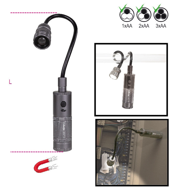 Lampada magnetica snodata LED Beta 1837N