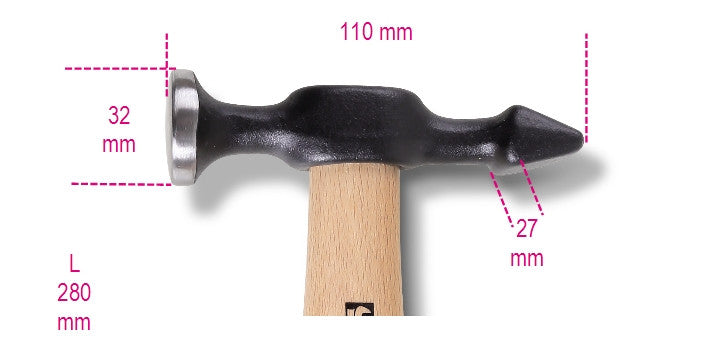 Martello testa tonda convessa e penna Beta 1359T