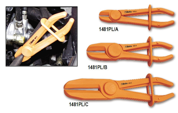 Set 3 pinze occlusione tubi e manicotti Beta 1481PL/S3