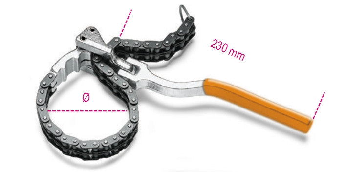 Chiave snodata a catena doppia per filtri olio Beta 1488L
