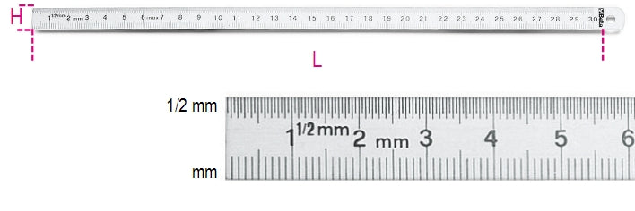 Righe flessibili graduate in acciaio inossidabile Beta 1682