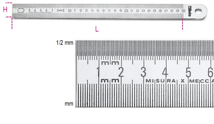 Righe semirigide graduate in acciaio inossidabile Beta 1683