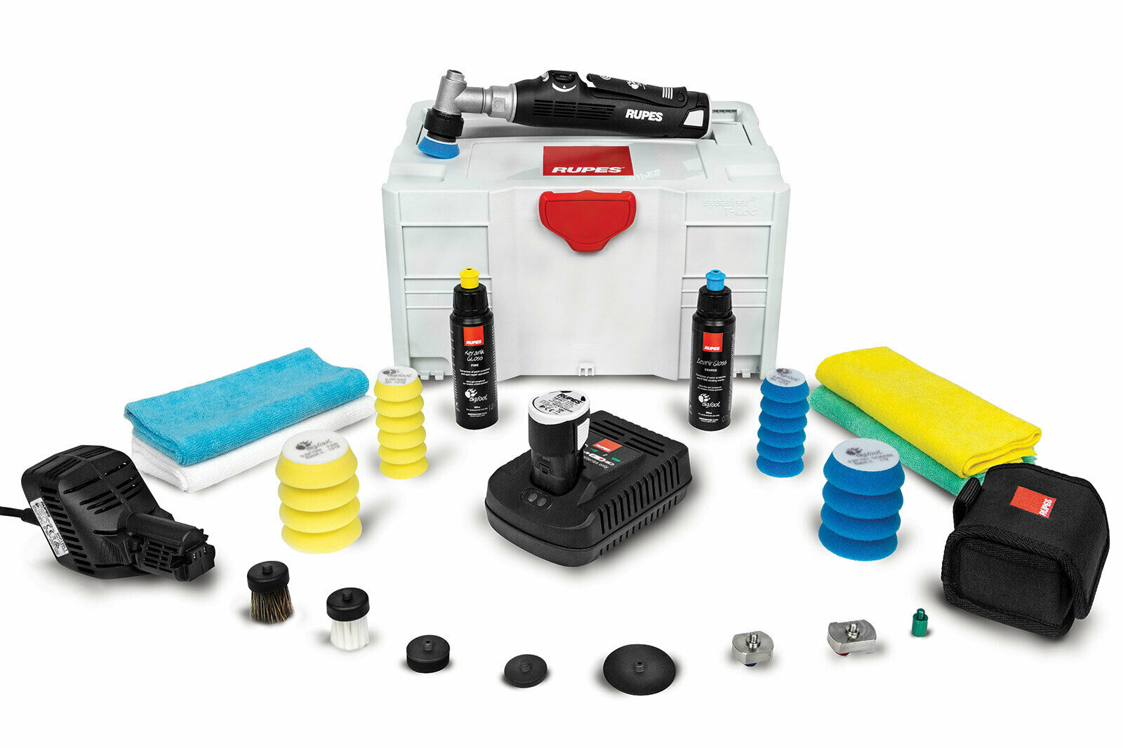 Levigatrice pulitrice BigFoot Nano iBrid 12v Litio Set HR81M/DLX collo corto