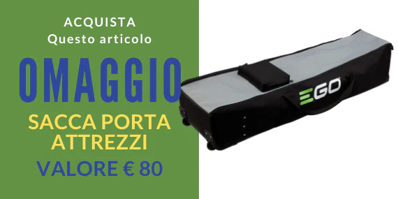 MULTIUTENSILE EGOPOWER+ KIT COMPLETO DI DECESPUGLIATORE, POTATORE, TAGLIASIEPI, TAGLIABORDI, BATTERIA E CARICABATTERIA + BORSONE