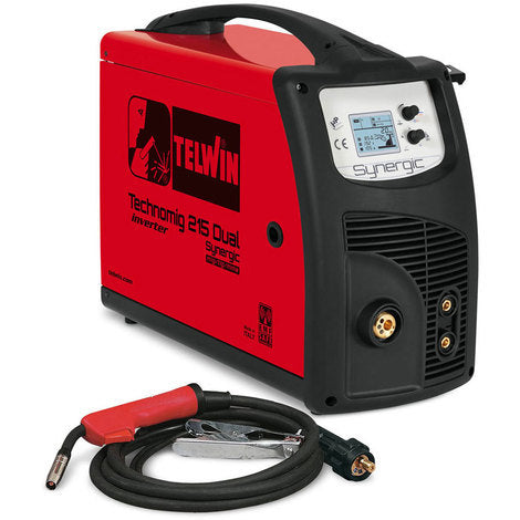 Saldatrice inverter a filo Telwin Technomig 215 Dual Synergic + carrellino 803073