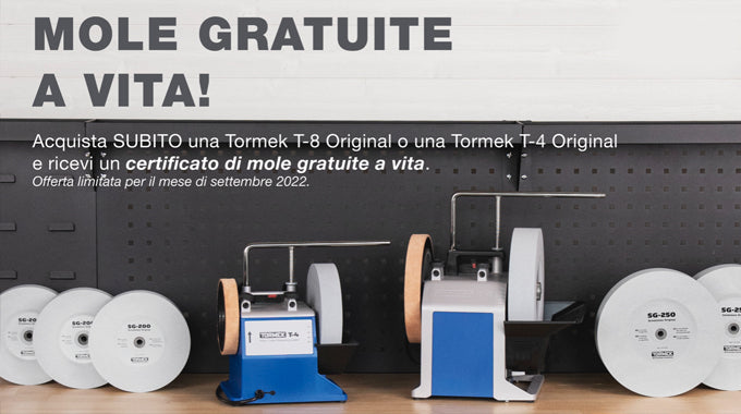 Promozione Tormek, mole gratuite a vita!