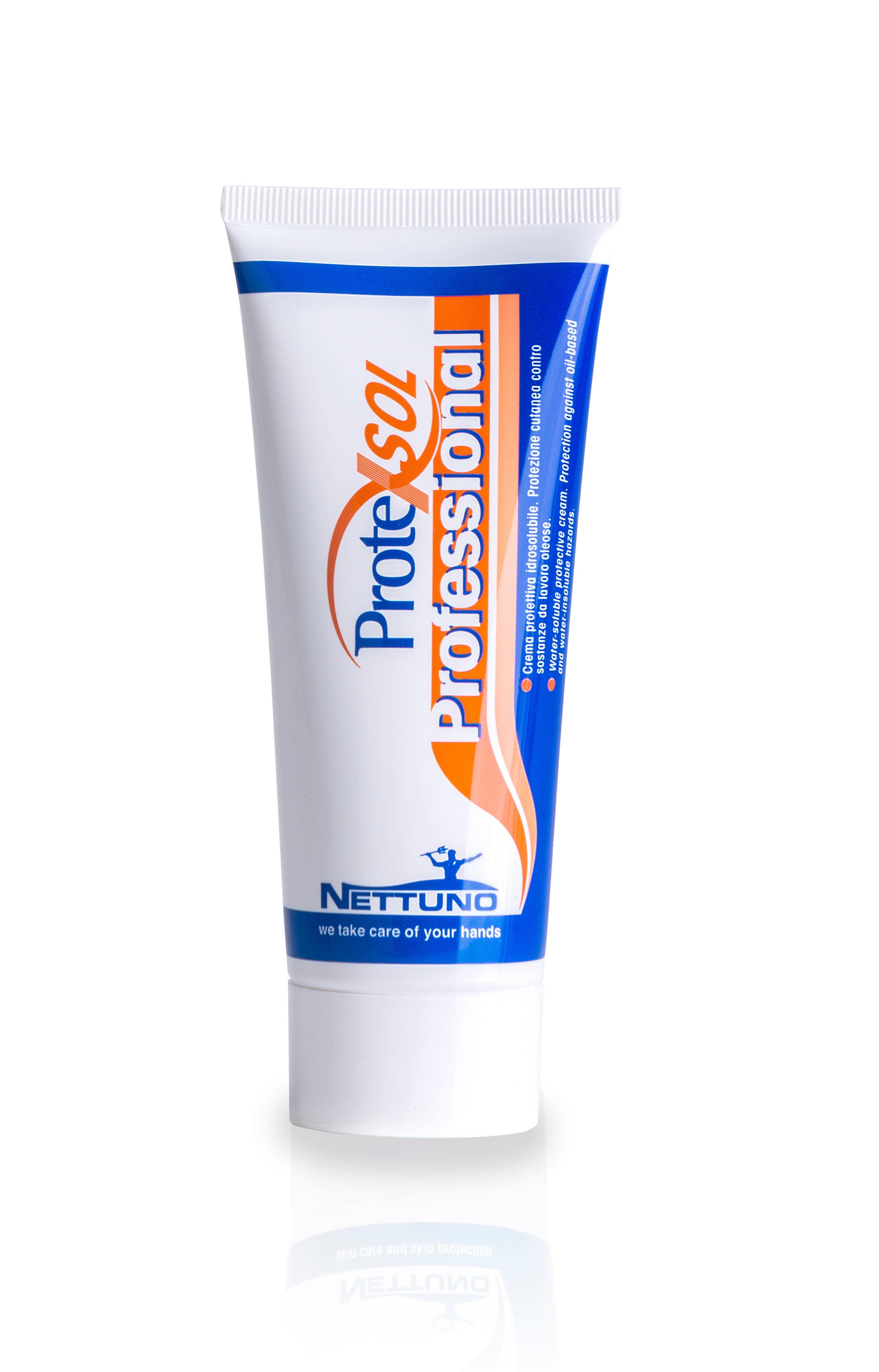 Crema barriera protettiva per mani contro sostanze oleose e grasse. Solubile in acqua. 100ML Nettuno Protexsol Professional