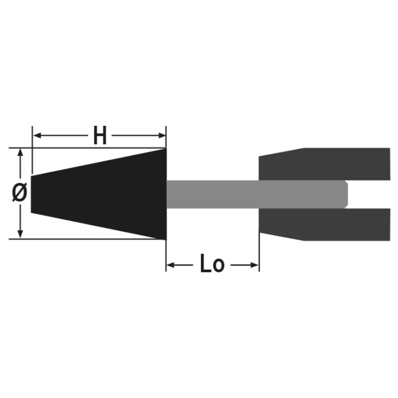 Mole abrasive con gambo, granuli abrasivi di corindone rosa con legante ceramico, forma trapezoidale Beta 11107