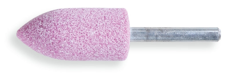 Mole abrasive con gambo, granuli abrasivi di corindone rosa con legante ceramico, forma ad ogiva Beta 11116