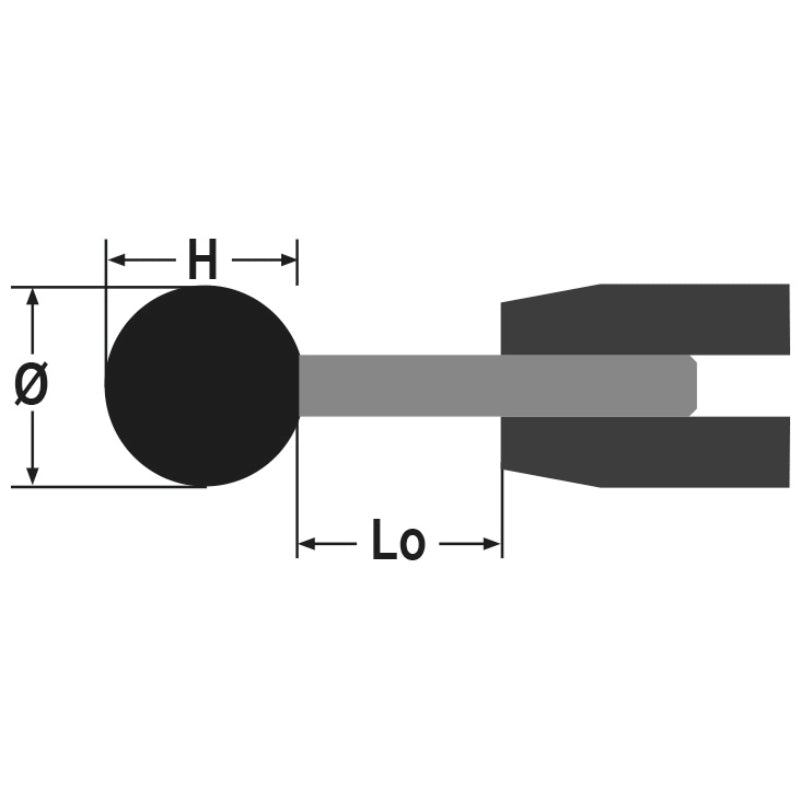 Mole abrasive con gambo, granuli abrasivi di corindone rosa con legante ceramico, forma sferica Beta 11131