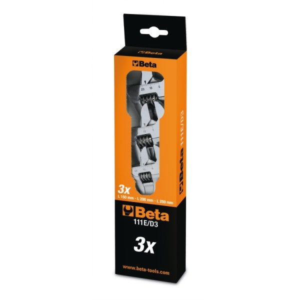 Serie di 3 chiavi a rullino cromate con scala graduata Beta 111E/D3