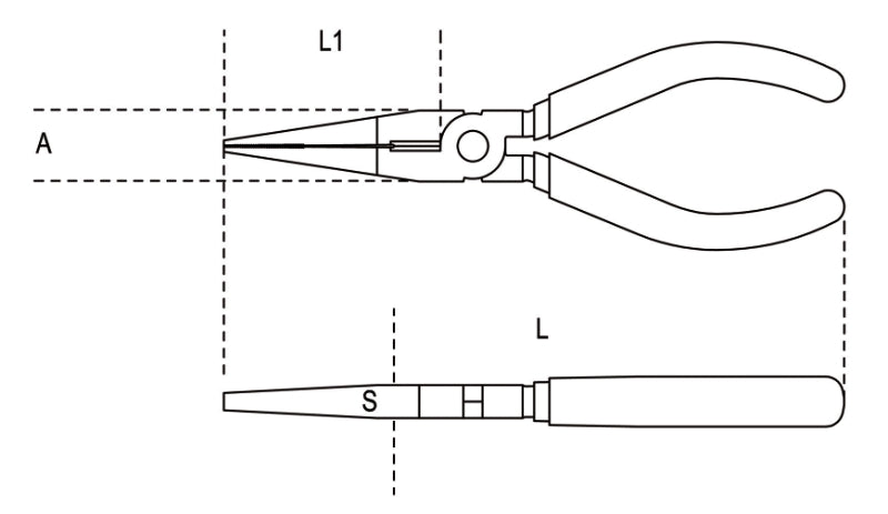 Pinza a becchi mezzotondi lunghissimi diritti zigrinati antiscintilla Beta 1166BA