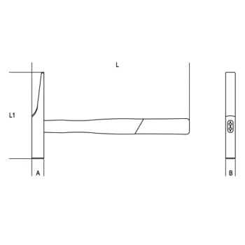 Martelli tipo francese per elettricisti manico in legno Beta 1379F - Disegno con misure