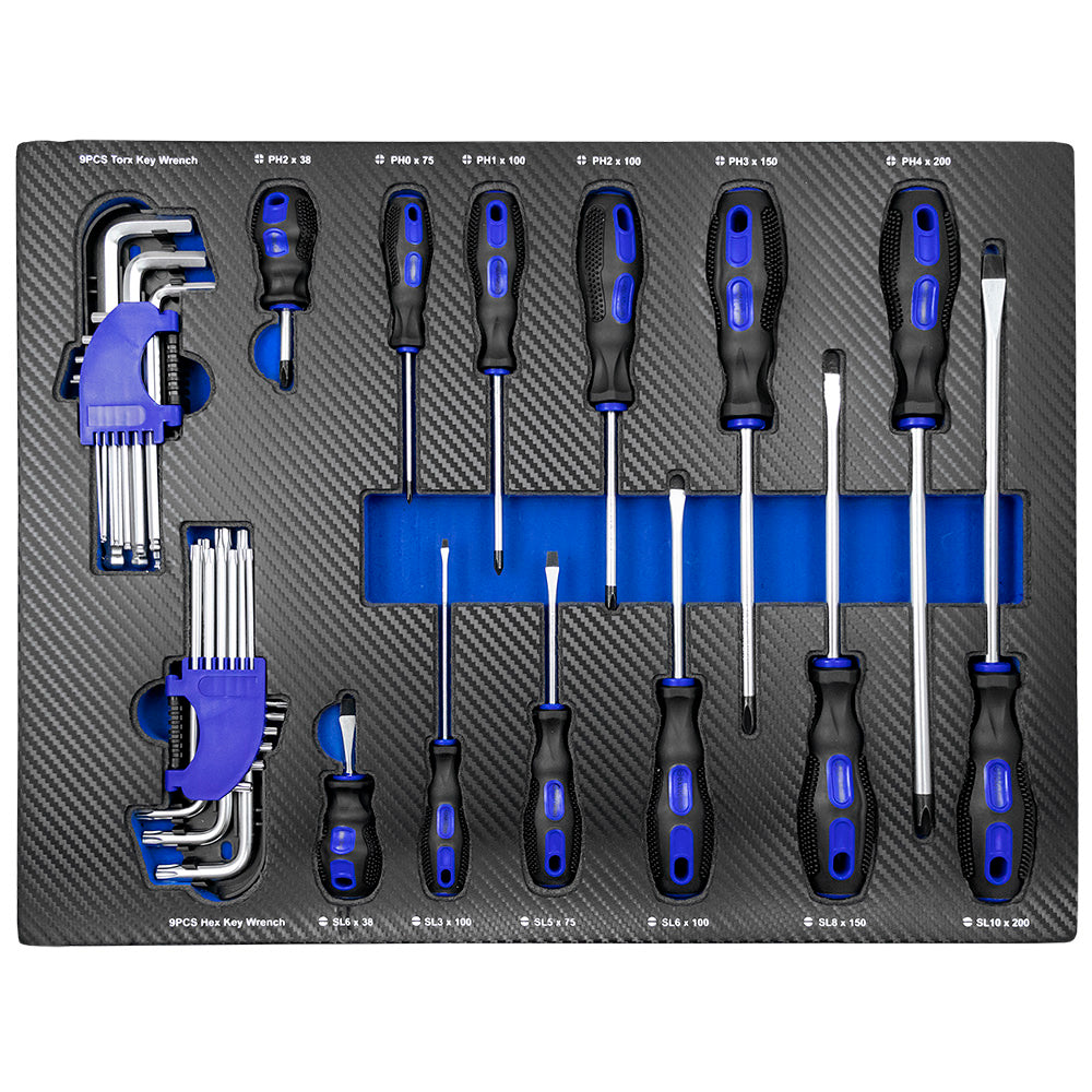 Allestimento set 190 utensili Carbon Look per Arredo  Officina Workshopitaly MPS Total Black