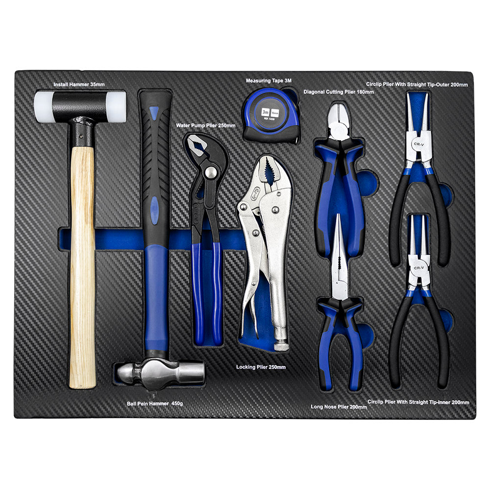 Allestimento set 190 utensili Carbon Look per Arredo  Officina Workshopitaly MPS Total Black