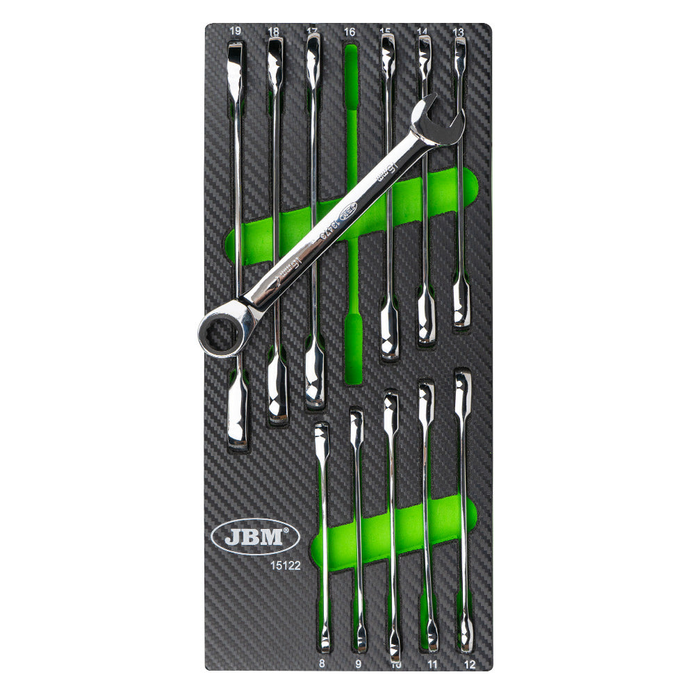 SET MODULO EVA IN CARBONIO CON 12 CHIAVI A CRICCHETTO ARTICOLATE JBM 15122