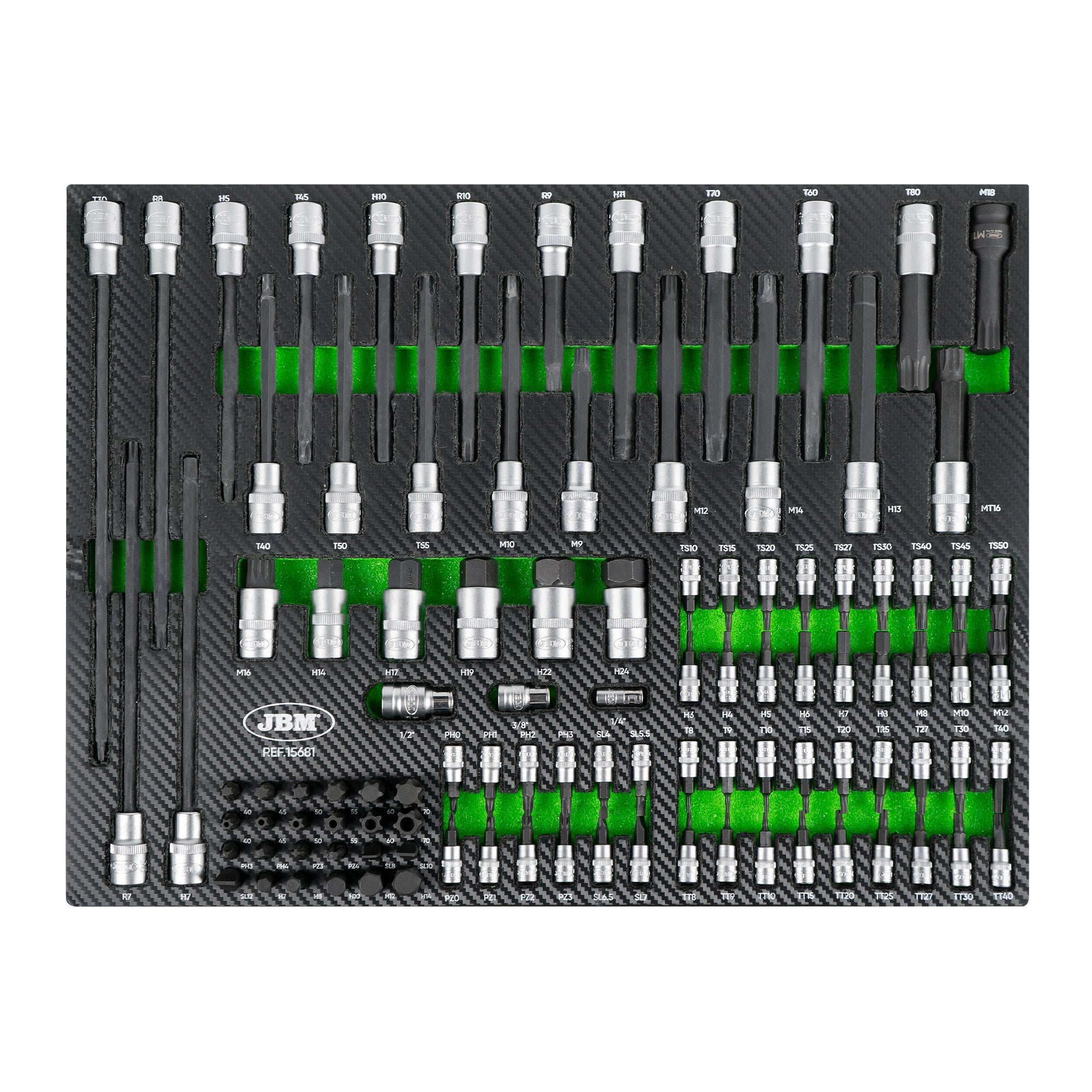 CARRELLO A 7 CASSETTI CON ASSORTIMENTO DI 276 PEZZI JBM SERIE489