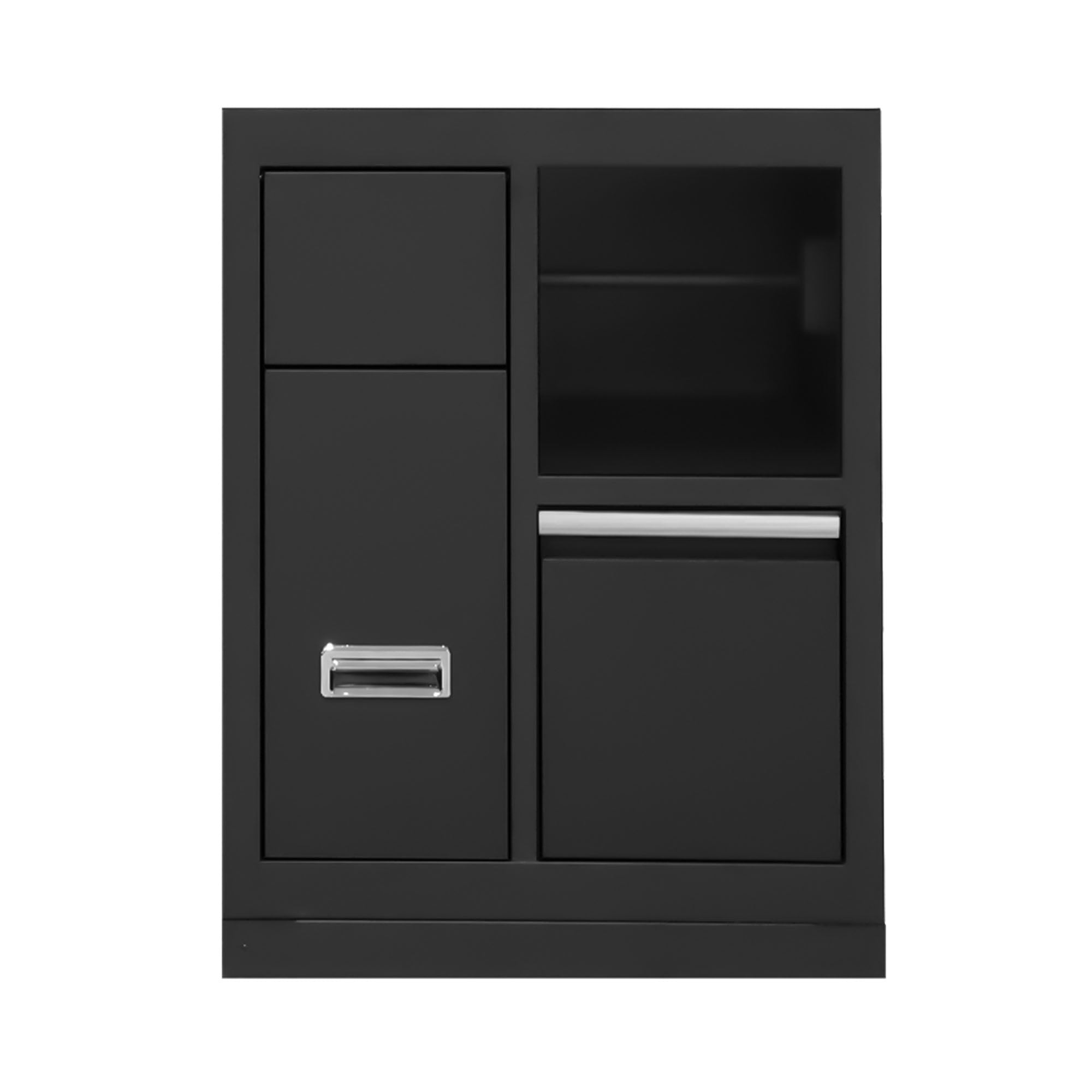 MOBILE A 3 CASSETTI CON SUPPORTO PER BOBINA DI CARTA - ARGENTO 16493S JBM