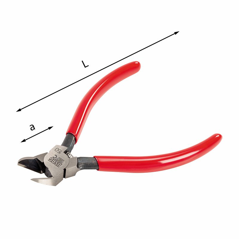 Tronchese a tagliente raso diagonale piegato a 45° per materiali plastici Usag 187 C