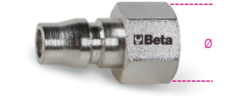 Innesti rapidi profilo asiatico filettati femmina, GAS cilindrico BSP Beta 1916JF