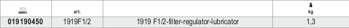 Filtro regolatore lubrificatore Beta 1919F1/2