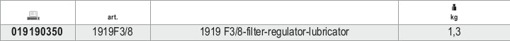Filtro regolatore lubrificatore Beta 1919F3/8