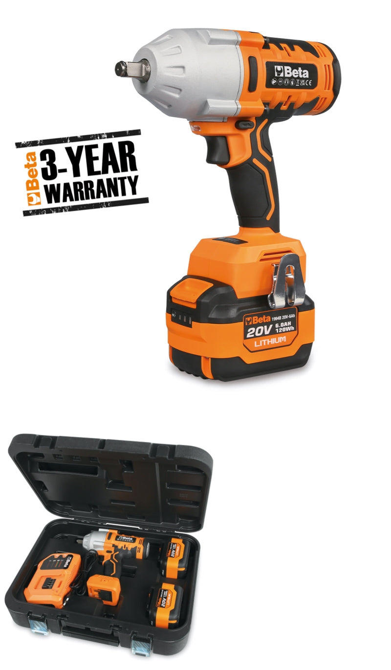 Avvitatore reversibile ad impulsi 20V brushless con attacco 1/2" - 1200 Nm Beta 1984/K1200