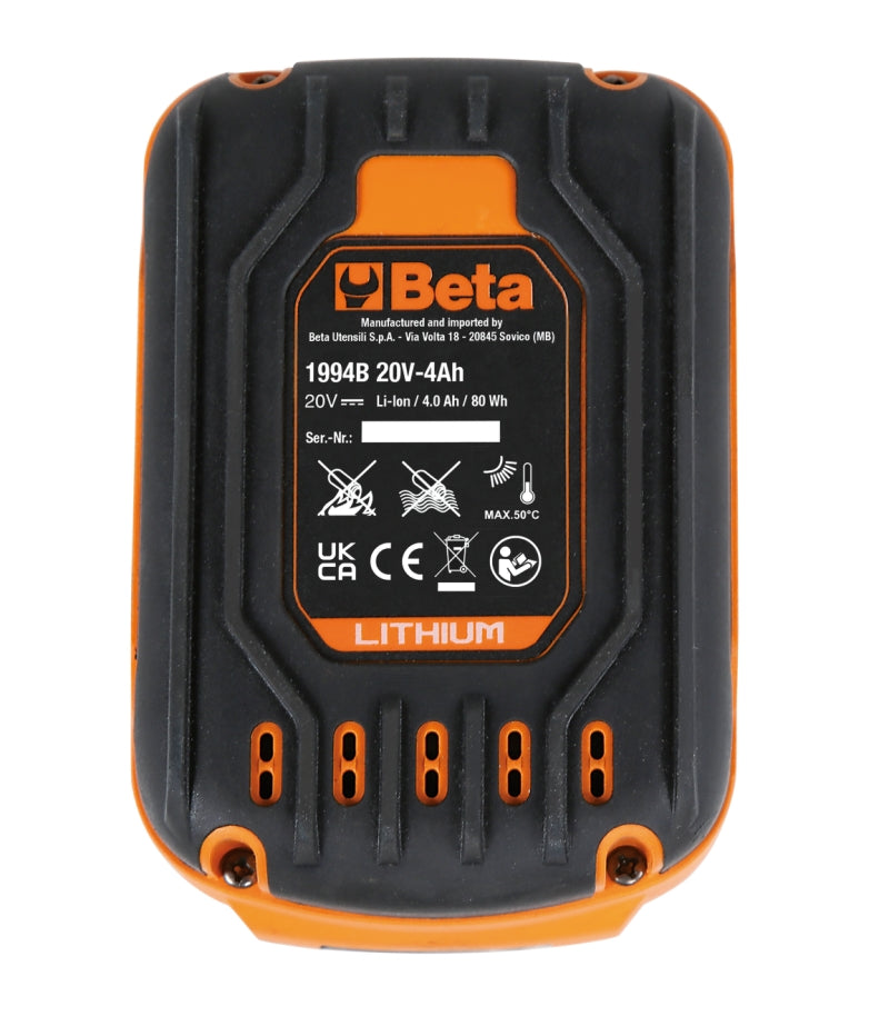 Batteria agli ioni di litio da 4 Ah per utensili 20V Beta 1994B 20V-4AH