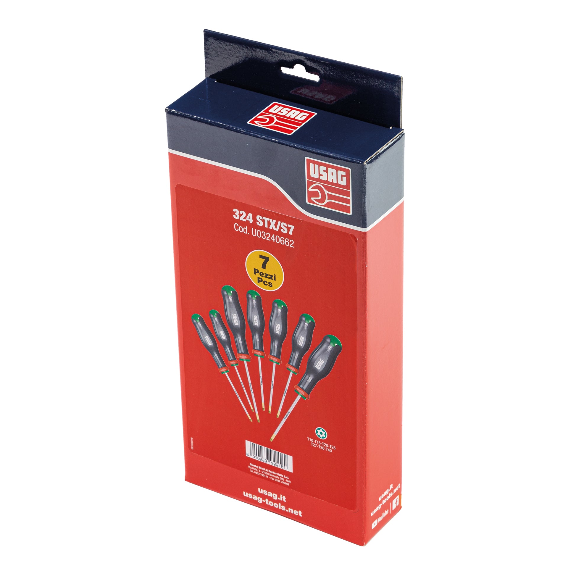 SERIE DI 7 GIRAVITI CON IMPRONTA TORX® TAMPER RESISTANT Usag 324 STX/S7
