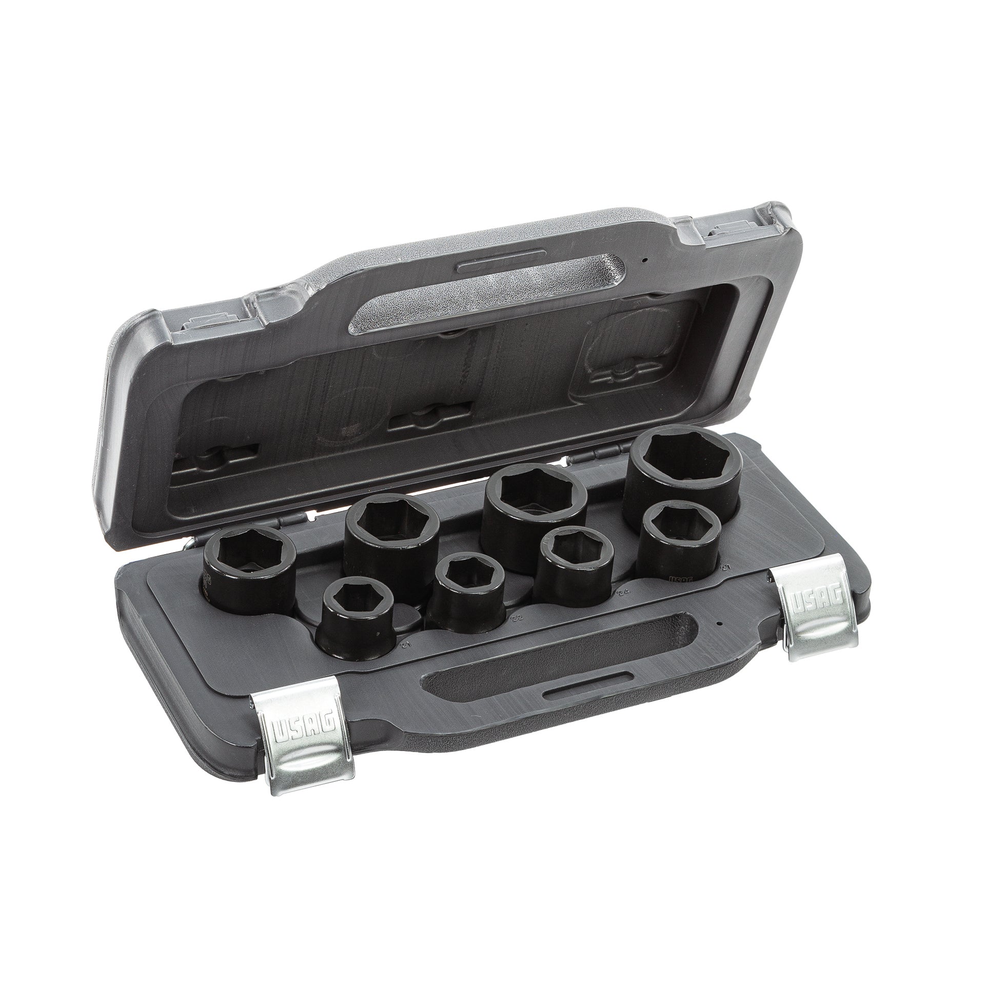 ASSORTIMENTO IN CASSETTA MODULARE CON BUSSOLE MACCHINA ESAGONALI (8 PZ) Usag  235 3/4 M/C8