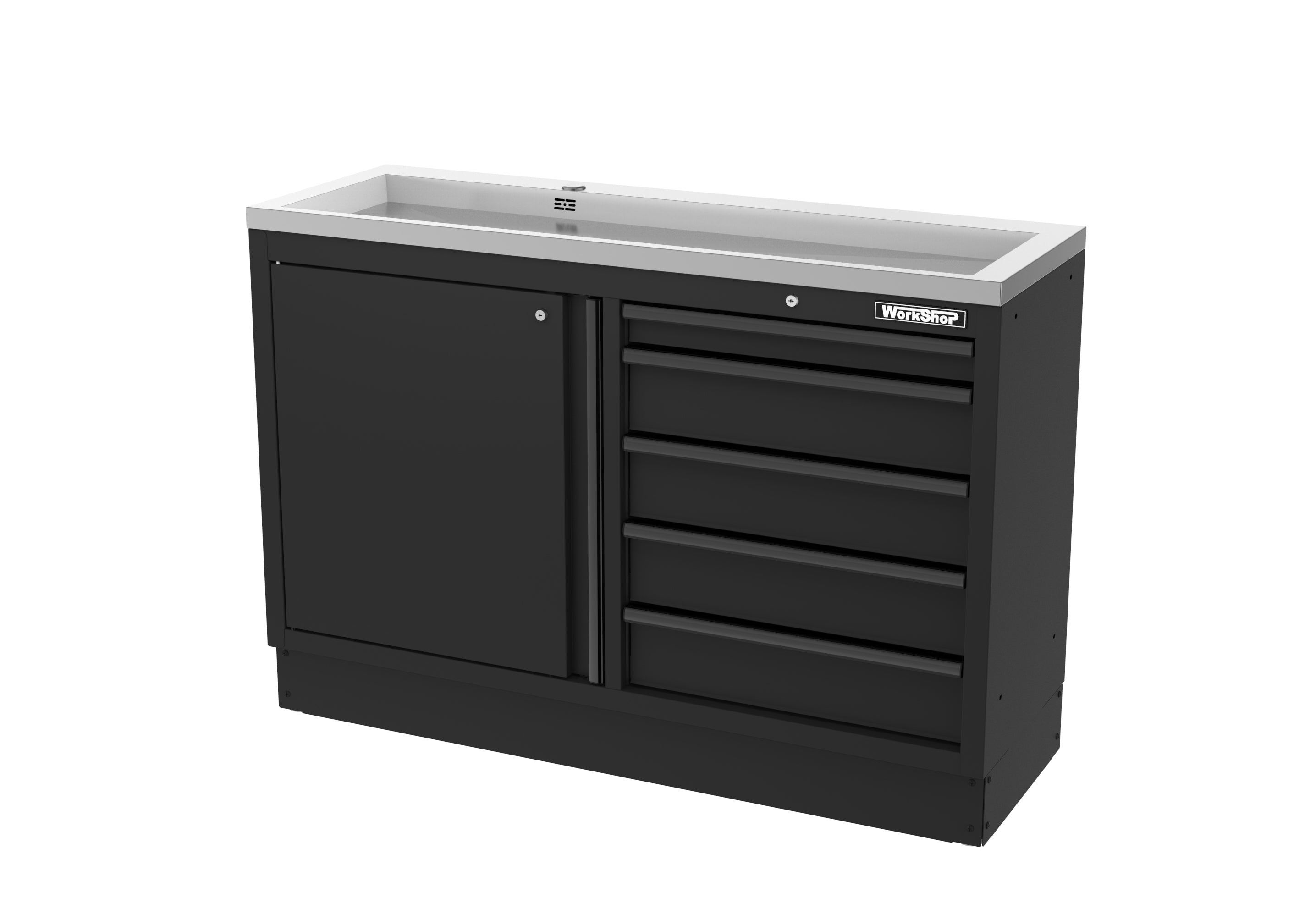 Mobile Officina Workshopitaly MPS multi funzione, lavello largo, piano di appoggio INOX