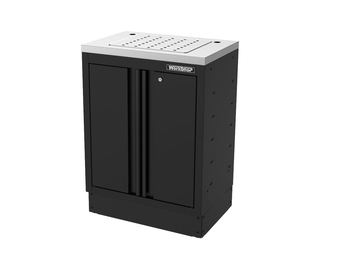 Mobile Officina Workshopitaly MPS con 2 antine e lavello inox Total Black completo di rubinetto e scarico CON GRIGLIA