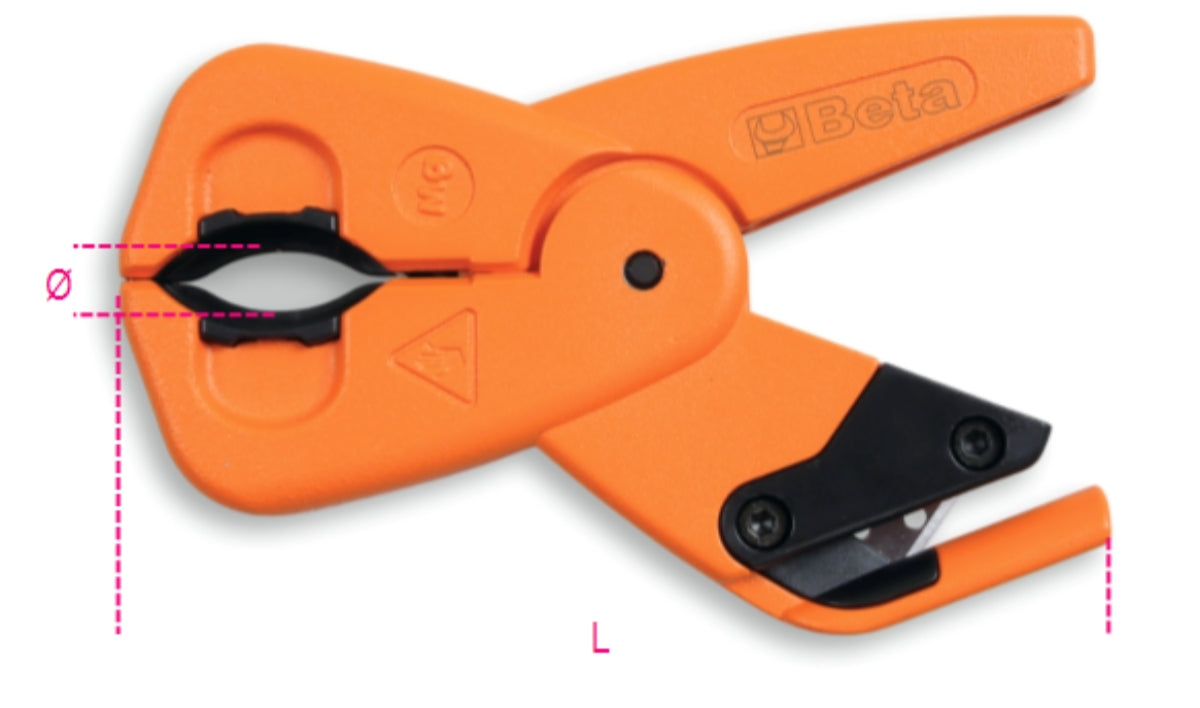 Pinza tagliatubi per tubi corrugati Beta 340C - Disegno con misure