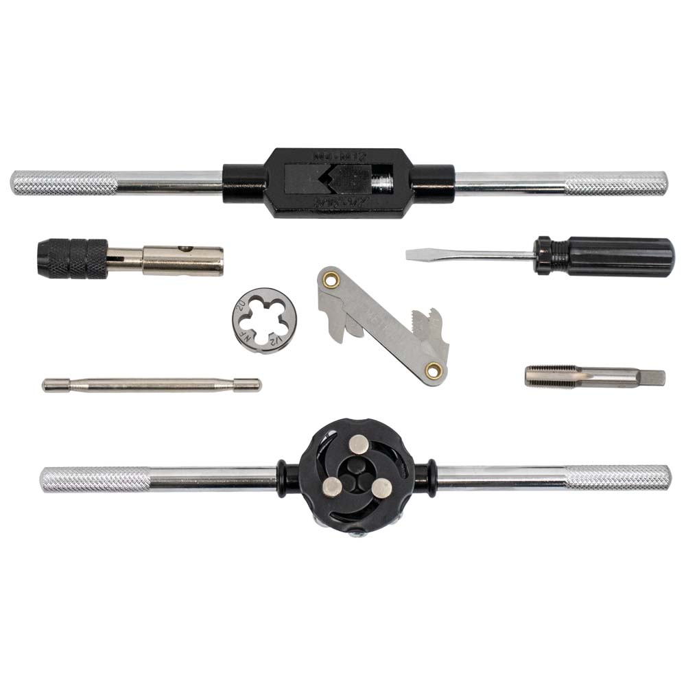 SET DI 58 PEZZI DI MASCHI E FILIERE RIVESTITI IN TITANIO METRICO E POLLICI JBM 50793