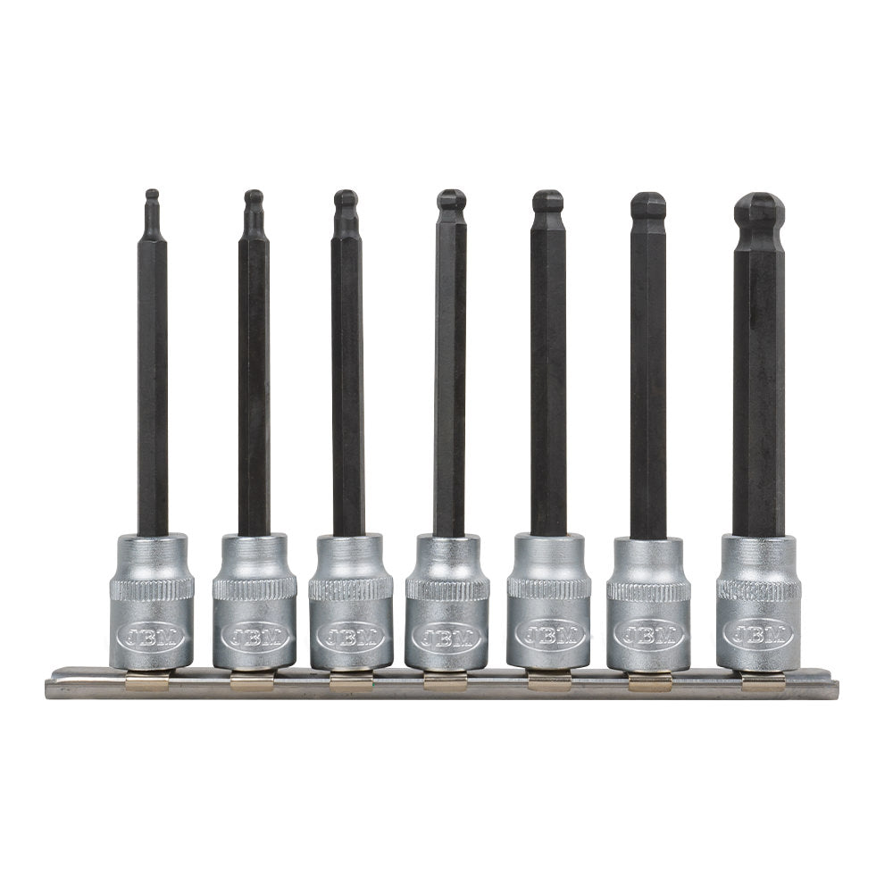 SET DI 7 INSERTI ALLEN A SFERA CON BUSSOLE 3/8" 50982 JBM