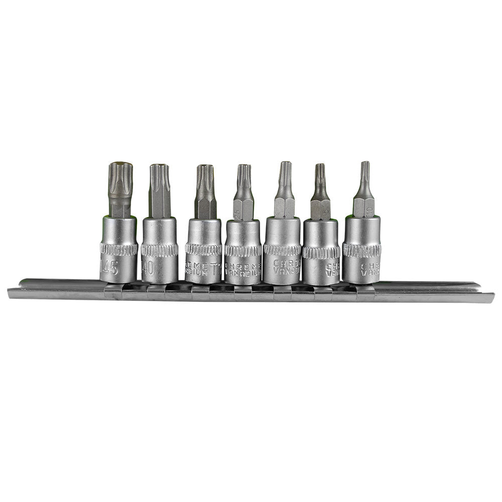 SET DI 7 INSERTI TS INVIOLABILI A 5 DENTI CON BUSSOLE 1/4" 51746 JBM