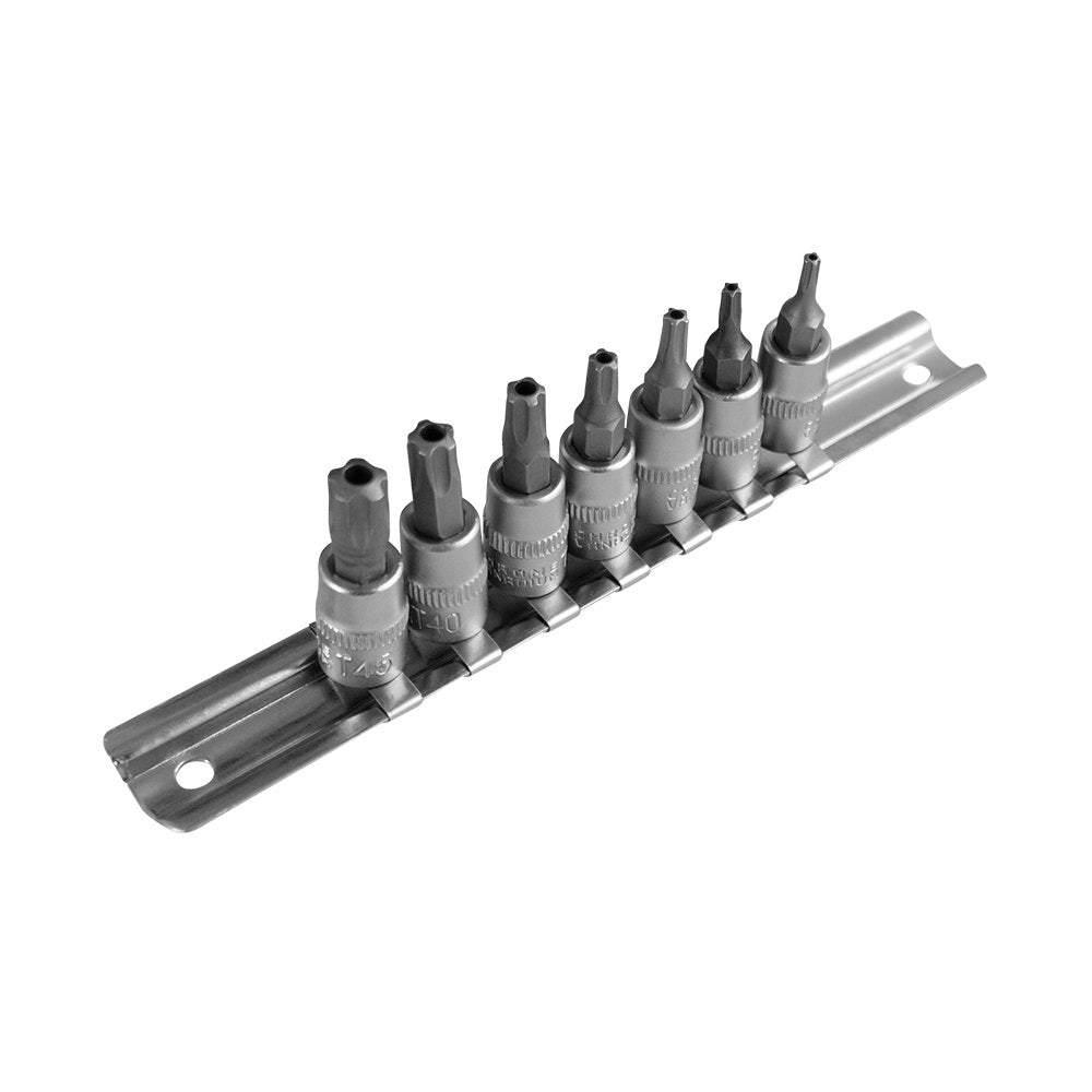 SET DI 7 INSERTI TS INVIOLABILI A 5 DENTI CON BUSSOLE 1/4" 51746 JBM