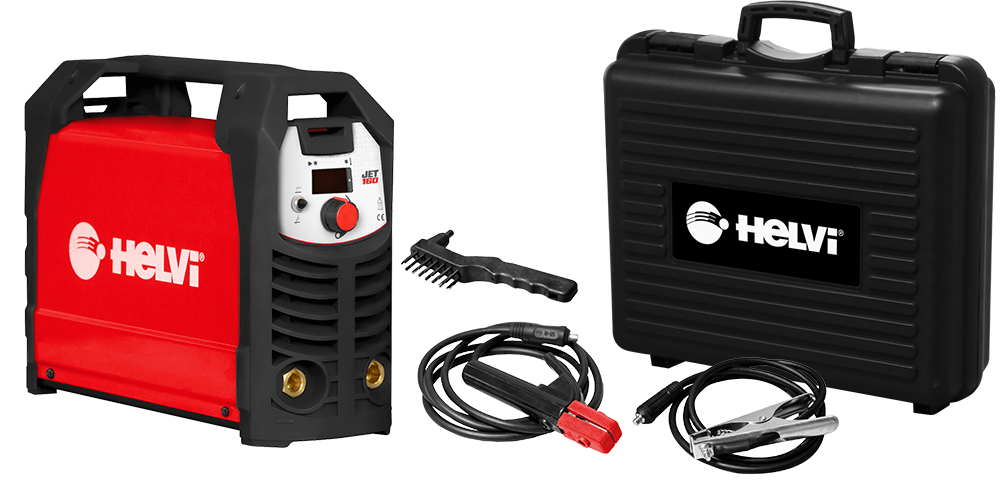 Saldatrice Elettrodo Inverter Helvi JET 160 + KIT Valigia antiurto