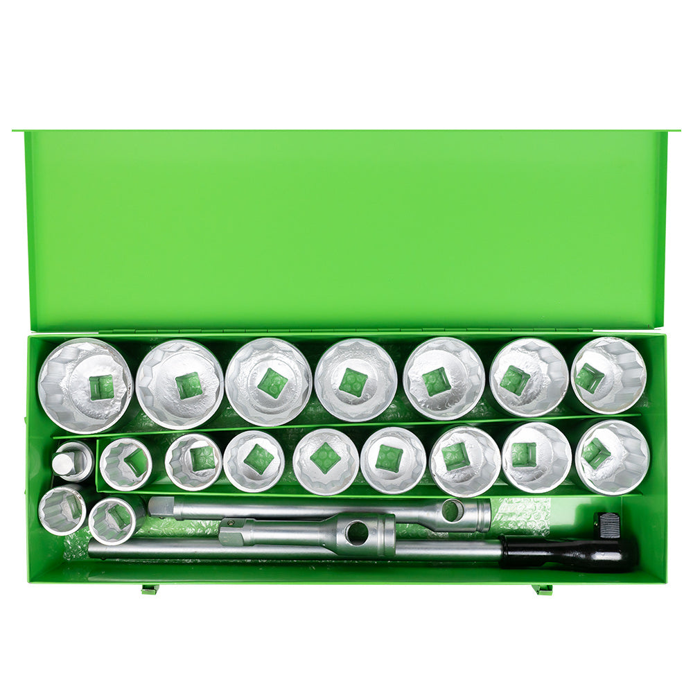 VALIGETTA IN METALLO CON 21 PEZZI AUTOCLAVE DA 1" POLIGONALI SATINATI JBM 51855