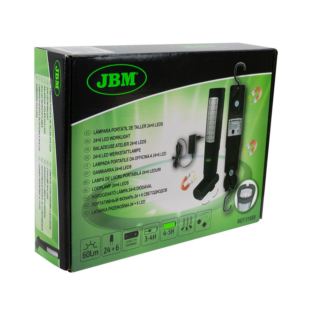 LAMPADA LED PORTATILE ARTICOLATA CON DOPPIO MAGNETE - 60LM 51889 JBM