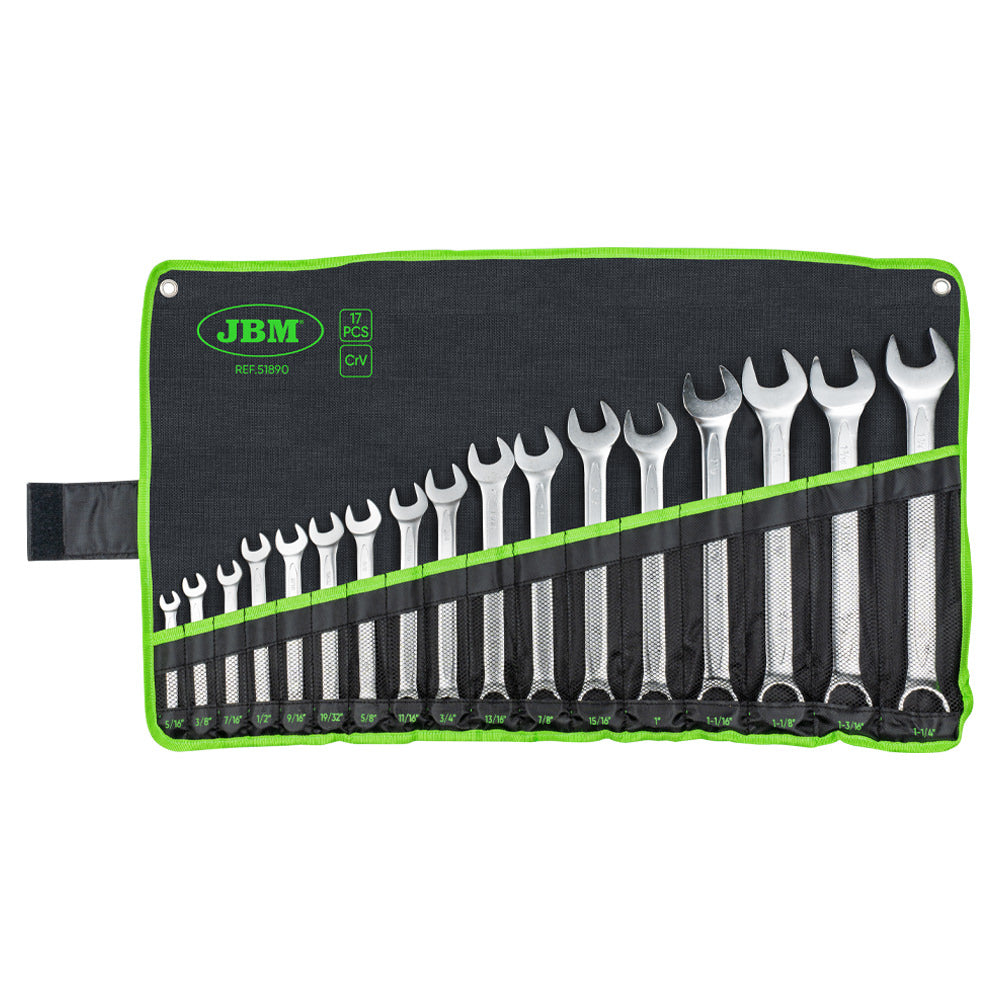 SET DI 17 CHIAVI COMBINATE (POLLICI) 51890 JBM