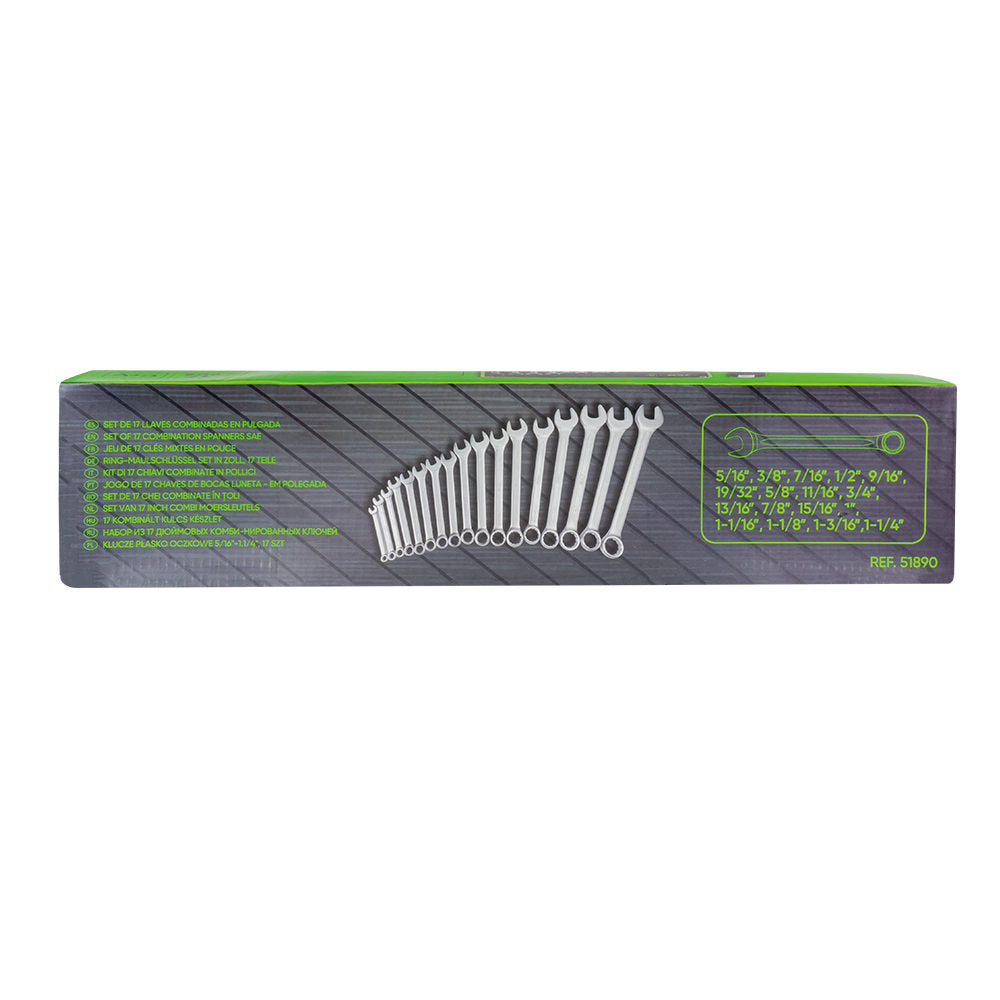 SET DI 17 CHIAVI COMBINATE (POLLICI) 51890 JBM